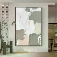 ราคา ศิลปะบนผืนผ้าใบไร้กรอบ, การออกแบบที่ทันสมัย, พื้นผิวหนา, การตกแต่งผนังนามธรรมสีขาวและสีเทา, เหมาะสำหรับห้องนั่งเล่น, ห้องนอน, การศึกษาของขวัญที่สร้างสรรค์, ตกแต่งศิลปะผนังในร่ม, การพิมพ์ความละเอียดสูง