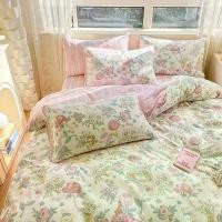 ราคา ชุดเครื่องนอน ผ้าฝ้ายแท้ 4 IN 1 สไตล์ INS ดีไซน์กระต่ายน่ารัก พิมพ์ลายดอกไม้ ชุดผ้าปูที่นอน สำหรับเด็กผู้หญิง รวมปลอกผ้านวม ผ้าปูที่นอนแบน/ผ้าปูที่นอนรัดมุม ปลอกหมอน มีให้เลือกทั้งขนาดเดี่ยว ขนาดควีนไ
