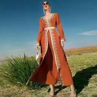 ราคา เดรสสองชิ้นปลอม, เย็บมือหนัก, ตัดเย็บด้วย Rhinestones, ลูกไม้, เหมาะสำหรับการเดินทางตะวันออกกลาง, เดรสยาว, ระดับไฮเอนด์, ราคาไม่แพง, หรูหรา, ทันสมัย, สง่างาม, อเนกประสงค์, สีส้ม, เปิดตัวในปี 2025, BA9