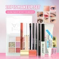ราคา ชุดแต่งหน้าครบชุด 10 ชิ้น LAMEILA อายแชโดว์เก้ากริด + ขนตาปลอม + คอนซีลเลอร์ SVMY + ลิปกลอส LAMEILA + LAMUSELAND Rouge แป้งบลัชออน + SUAKE สีดำ + ดินสอเขียนคิ้ว + ดินสอเขียนขอบตา + แปรงอายแชโดว์ + กาว