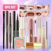 ราคา ชุดแต่งหน้าความงาม 8 ชิ้น LAMEILA แป้งขาวดำ บลัชออน อายแชโดว์ ลิปสติก LAMEILA LAMUSELAND Rouge แป้งมินิ บลัชออน ลิควิด SVMY กันน้ำ สีดำ คอนซีลเลอร์ SVMY ลิควิด อายไลเนอร์ SVMY ดินสอเขียนคิ้ว Bobeni แป