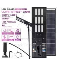 ราคา LIGHTWILL ไฟโซล่าเซลล์ ไฟถนน ไฟสนาม 2700W พร้อมแผงโซล่าเซลล์ ขนาดใหญ่ 53x180 ซม. แสงสีขาว (DayLight) วัตต์เต็ม Solar Cell LED Ultra Street Light ไฟ ไฟโซล่า รุ่นใหม่! ULTRA-ST2700 โคมไฟโซล่าเซล โคมไฟถน