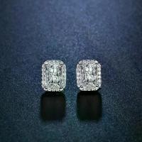 ราคา ต่างหู Moissanite, Amato Jewels, มรกตเจียระไน, 1 กะรัต, เงินชุบทองคำขาว, พร้อมใบรับรอง GRA, มอยส์ซาไนต์หนึ่งใบรับรองและการละเลโก้มอยส์ซาไนต์หนึ่งใบรับรอง, เข็มขัดที่เขียนด้วยเลเซอร์, เป็นพิเศษสำหรับ T