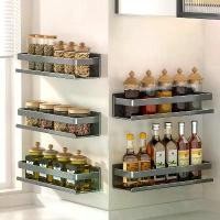 ราคา ชั้นเก็บของในครัวมัลติฟังก์ชั่น ติดผนัง ไม่ต้องเจาะ ชั้นวางเครื่องเทศ น้ำมัน เกลือ ซอส และน้ำส้มสายชู ชั้นวางของในห้องน้ำ (1731412700232582251)