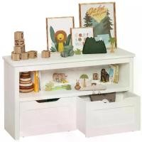 ราคา ที่เก็บของเล่น มีลิ้นชัก กล่องของเล่นพื้น มีล้อ และชั้นวางแบบเปิด เหมาะสำหรับสถานรับเลี้ยงเด็ก ห้องเด็กเล่น และห้องนอน (1731207046238798984)