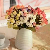 ราคา ช่อกุหลาบประดิษฐ์ หวาน 15 ดอกบนผ้า 1 ชิ้น เหมาะสำหรับบ้านและงานแต่งงาน (1731823237359962630)