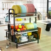 ราคา ชั้นวางจาน 3 ชั้น พร้อมถาดและที่ใส่ช้อนส้อม ที่ใส่ตะหลิว ถาดรองระบายน้ำ สำหรับจัดระเบียบและจัดเก็บเคาน์เตอร์ครัว (1731245327154840712)