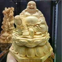 ราคา "พระสังกัจจายน์นั่งรับทรัพย์" ผลงานไม้แกะสลักจากไม้หอมฮิโนกิ 20 ซม. (1729762985955461410)