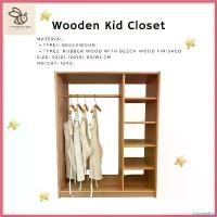 ราคา stromashop คุณภาพรับประกันได้ Wooden Kid Closet Japanese Beech Wood (Montessori Method) ตู้เสื้อผ้าไม้เด็ก แนวมอนเตสซอรี่ กล่อง ชีส อะคริลิค ใส 60 × 40 (1730295034641877757)
