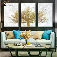 ราคา Zanlaza Gallery รูปภาพติดผนัง Royal Golden Tree ต้นไม้สีทองแผ่ขยายกิ่งก้านสาขา ตกแต่งด้วยพู่กันสีน้ำมัน ขอบทองหนา1.5นิ้ว โปสเตอร์ (1729579679502338918)