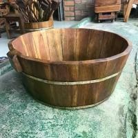 ราคา ถังไม้สัก ถังแช่ไวน์ อ่างไม้สปาสีโอ๊ค อ่างสปามือ อ่างไม้ 45cm. อ่างแช่เท้าสไตล์คลาสสิค อ่างสปาเท้า อ่างสปา อ่างแช่มือทำจากไม้อย่างดี (1732124647731137392)