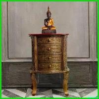 ราคา hyperpshop ใช้งานได้ ตู้หัวเตียง ตู้หัวเตียงปิดทองติดกระจก ตู้หัวเตียงโบราณ (1730740340474677450)