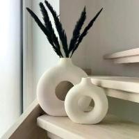 ราคา Ceramic Vases for Home Decor, Set of 2 Donut Vases, Modern Vase, White Vases, Farmhouse Vase, Decorative Vase, Round Boho Vase for Bookshelf, Mantel, Table, Fireplace Decor (1731462907185038561)