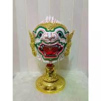 ราคา จัดส่งในกรุงเทพฯ หัวโขน หนุมาน ขนาดสวมหัว งานกระดาษ (ไม่ใช่งานหล่อเรซิ่น) ปิดทอง ประดับเพชรคริสตัล พร้อมฐานไม้อัดสีแดงฟรี เศียรครู เศียรเทพ ของที่ระลึก ของตกแต่งบ้าน (1731875125596621718)