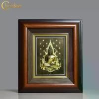 ราคา กรอบรูปพระพุทธชินราช ชิ้นงานหล่อนูนต่ำ (สีปัดทองเหลือง-ปิดทอง) ขนาด 16X18 นิ้ว กรอบกระจกไม้ขัดมัน (1732219425327451096)