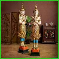 ราคา perforshop ความคงทน รูปปั้น ตุ๊กตาไม้ยืนพนมมือ ตุ๊กตาต้อนรับ หุ่นไม้ เทพพนม นางไหว้ ยืนพนม เดินเส้นเขียนทองติดกระจก ตุ๊กตา ไม้แกะสลัก โรงแรม (1730740290711554698)