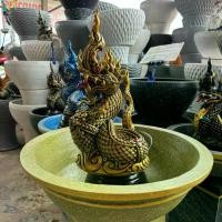 ราคา รูปปั้นพญานาคสีทอง องค์งามสง่า เซ็ตพร้อมอ่าง พ่นน้ำได้ (1730394345940355409)