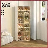 ราคา ANTBOX [พร้อมส่ง !! ] กล่องใส่รองเท้า 2 แถว 8 ชั้น 16 คู่ ติดตั้งง่าย พับเก็บได้ มีหลายช่องเก็บ ประตูแม่เหล็ก แข็งแรงทนทาน กันน้ำกันแดด ที่นิยมมากที่สุด (1730778198118992750)