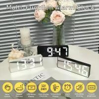 ราคา นาฬิกาดิจิตอล LED กระจกขาวดำ ดีไซน์เรียบง่าย สไตล์ญี่ปุ่น พร้อมการควบคุมด้วยเสียง นาฬิกาปลุก เหมาะสำหรับหอพัก ข้างเตียง และเดสก์ท็อป หน้าจอขนาดใหญ่ (1732215524498573506)