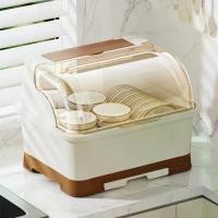 ราคา ชั้นวางจาน ราวตากผ้า พร้อมกล่องเก็บชามพลาสติกและฝาปิด เหมาะสำหรับเครื่องครัว จานและถาดรองแก้ว ที่เก็บช้อนส้อม (1731317490322015368)