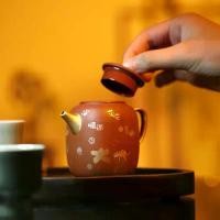 ราคา กาน้ำชาดาโฮงป้า หม้อดินเผาสีม่วง เซรามิก ชุดน้ำชาในครัวเรือน หม้อเดี่ยว หม้อสี่เหลี่ยมเล็ก สไตล์จีนสีทอง คุณภาพระดับไฮเอนด์ (1731481129277622757)