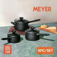 ราคา MEYER MIDNIGHT ชุดหม้อมีด้ามจับ hard-anodize พร้อมฝารวม 6 ชิ้น ขนาด 16, 18, 20 ซม. Saucepan set (85087-TE12) (1729877305527208505)