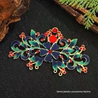 ราคา เครื่องประดับกิ๊บติดผม สไตล์วัง ทำด้วยมือ DIY สไตล์วัง ทำด้วยโลหะและเคลือบ ดอกไม้สีน้ำเงินดำเทียม เหมาะสำหรับเจ้าสาว สไตล์โบราณ วัสดุเครื่องแต่งกายมงกุฎผม (1732251707969080157)