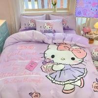 ราคา ชุดเครื่องนอนผ้าฝ้ายแท้ Sanrio Kuromi และ Hello Kitty สไตล์สาวน้อยผ้าคอตตอน ชุดสูทสามหรือสี่ชิ้น ปลอกผ้านวมเด็กผ้าฝ้าย 100% เหมาะสำหรับหอพักและผ้าปูที่นอน (1730749184128879165)