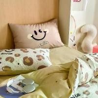 ราคา ชุดเครื่องนอน ลายเสือดาว ดีไซน์หน้ายิ้ม ทำจากผ้าฝ้าย 100% มีให้เลือกไซส์เดี่ยว/เล็ก/คิงไซส์ ชุดผ้าปูที่นอน ลายการ์ตูน ผ้าปูที่นอนรัดมุม/ผ้าปูที่นอนแบน ปลอกผ้านวม/ปลอกหมอน (1730816556003264696)