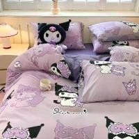 ราคา ชุดผ้าปูที่นอน Sanrio มาใหม่ 3 ชิ้น/4 ชิ้น ลายการ์ตูนคุโรมิน่ารัก รวมผ้าปูที่นอน ปลอกหมอนอิง และปลอกหมอน เหมาะสำหรับเครื่องนอนเด็ก มีให้เลือก 3.5 ฟุต/5 ฟุต/6 ฟุต (1730678826892429496)