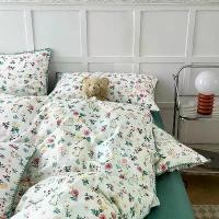 ราคา ชุดเครื่องนอน ผ้าฝ้ายซัก 4 in 1 ลายการ์ตูนกระต่ายและดอกไม้ ผ้าปูที่นอนพิมพ์ลาย ปลอกหมอน/ปลอกผ้านวม มีให้เลือกสำหรับขนาดเดี่ยว/ราชินี/คิง (1730805979738572984)