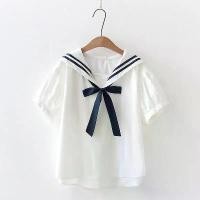 ราคา เสื้อสไตล์กระโหลก ฤดูร้อน 2023 มาใหม่ สไตล์เกาหลี ลายทางสด ทรงหลวม คอปกทหารเรือ เสื้อเบลาส์แขนสั้น สำหรับผู้หญิง (1732073616809167682)