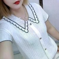 ราคา เสื้อคอปกตุ๊กตา สไตล์ใหม่ ผ้าไหมพันรอย แขนสั้น จีบ แฟชั่น หลวมและกระชับสัดส่วน เสื้อซ่อนพุง เสื้อด้านล่างลูกไม้ ดีไซน์สุดเท่ (1732073631706024770)