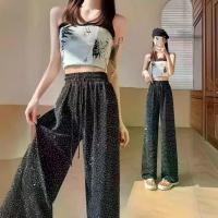 ราคา กางเกงขากว้าง พลอยเทียม เงางาม ทรงตรง เอวสูง กระชับสัดส่วน ทรงหลวม เดรด เหมาะสำหรับฤดูใบไม้ผลิและฤดูใบไม้ร่วง กางเกงลำลอง กางเกงขายาว (1731382378448455134)