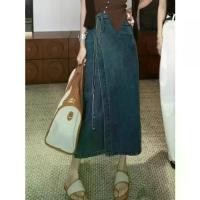 ราคา กระโปรงยีนส์ สไตล์เรโทร ลูกไม้ขึ้น สำหรับผู้หญิง ทรงหลวม กระชับสัดส่วน ดีไซน์สวย ซอก ความยาวปานกลาง เดรสลำลอง แฟชั่น (1730766343052364571)