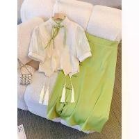 ราคา ชุดเซ็ต 2 ชิ้น สไตล์จีนใหม่ ปรับปรุง Cheongsam กระโปรงชีฟองย้อนยุคฝรั่งเศส สำหรับผู้หญิง พลัสไซส์ ฤดูร้อน มาใหม่ (1731288986901579216)