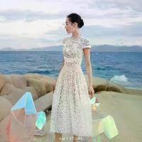 ราคา เดรสผ้าตาข่ายปักลูกไม้ย้อนยุคฝรั่งเศส แบรนด์ใหม่จากเวียดนาม เดรสผู้หญิงสไตล์โอเลกชั่นสตรี A128 (1731335040714246973)