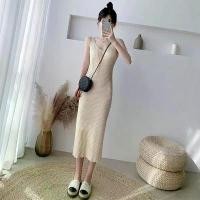 ราคา เดรสสายเดี่ยวถักคอวี สำหรับผู้หญิง ฤดูใบไม้ผลิและฤดูร้อน เดรสยาว เสื้อกั๊กใหม่ ทรงสลิมฟิต เดรสฐานชั้นด้านใน (1731327825339516368)