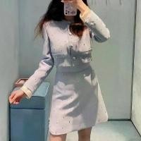 ราคา ชุดกระโปรงสั้นเอวสูงสำหรับผู้ชาย เสื้อโค้ทแขนยาวกระดุมแถวเดียว สไตล์ชาแนล ลูกปัดเล็บ งานหนัก คนดัง ต้นฤดูใบไม้ร่วง 2021 (1729902671049164993)