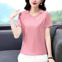 ราคา เสื้อยืดแขนสั้นผ้าไหมน้ำแข็งสำหรับผู้หญิง สไตล์วัยกลางคน คอปก สไตล์บางฤดูร้อน แบรนด์แม่ เสื้อกีฬา เสื้อโปโลวัยรุ่นลำลอง 2025 (1731281927243073206)
