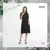 ราคา ชุดเดรส Jousse Business Dress เดรสสีดำ แขนสามส่วน จั๊มเอว แต่งกระดุมทอง (JZT4BL) (1732338520572135893)
