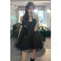 ราคา เดรสสายเดี่ยว สไตล์กอธิคเข้ม วินเทจ เอวสูง กระชับสัดส่วน ทรงเอ เดรสสั้น ฝรั่งเศส (1731402006174860982)