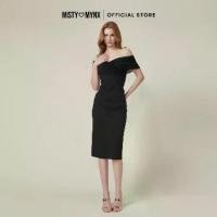 ราคา Misty Mynx - Mesh Trim Off-Shoulder Midi Dress - GMS2518096 (1731908447915641647)