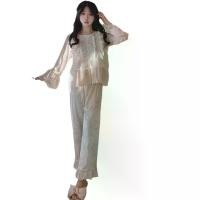 ราคา ชุดนอน ฤดูใบไม้ร่วงและฤดูหนาว มาใหม่ สไตล์ฝรั่งเศส Girly กำมะหยี่ แขนยาว กางเกงขายาว ชุดลูกไม้ (1731708374224898762)