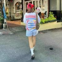 ราคา เสื้อยืดแขนสั้นทะเลและปลาแซลมอน สไตล์เกาหลี ทำจากผ้าฝ้าย 100% สีขาว มีบริการเก็บเงินปลายทาง (จัดส่ง 48 ชั่วโมง) (1731416079178433704)
