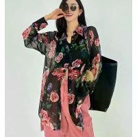 ราคา เสื้อเชิ้ต แขนยาว ผ้าชีฟอง พิมพ์ลายย้อนยุค สำหรับผู้หญิง สไตล์วันหยุดเก๋ๆ เสื้อเบลาส์ ลายดอกไม้ ฤดูร้อน รุ่นบาง ใหม่ในปี 2025 ขายร้อนในร้าน (1731277698489877578)