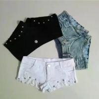 ราคา กางเกงขาสั้นผ้ายีนส์กระชับสัดส่วน, สีดำ, สีขาวและสีน้ำเงิน, สามสี, เย็บลูกไม้สาวฮอต, เพชรแสง, สไตล์ฮิปสเตอร์, ขายร้อนที่ร้านเมื่อปี 2024 (1731457661522576840)