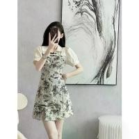 ราคา เดรสเย็บปะติดปะต่อกัน สไตล์ฝรั่งเศส สำหรับผู้หญิง คอลเลคชั่นฤดูร้อนใหม่ปี 2024 สไตล์ย้อนยุคและจีน กี่เพ้า ปรับปรุงกระชับสัดส่วน เดรสเล็ก (1731331348992067212)