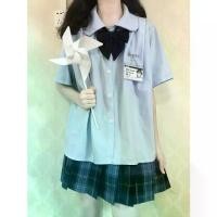 ราคา เสื้อเชิ้ตแขนสั้น สไตล์ญี่ปุ่น ฤดูร้อน ใหม่ สำหรับนักเรียนหญิง เสื้อสไตล์กระโหลกหวาน พร้อมกระโปรงลายสก๊อต ชุดเครื่องแบบ JK [2343] ความคิดเห็นเชิงบวก] (1731345808010872479)