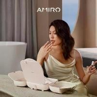 ราคา AMIRO ถุงเก็บกระจกสำหเดินทาง กล่องใส่เครื่องสำอางค์ กระเป๋าเครื่องสำอางแบบพกพา กระจก HD 4K LED RA95% ไม่หลอกตา (1731192936642479766)